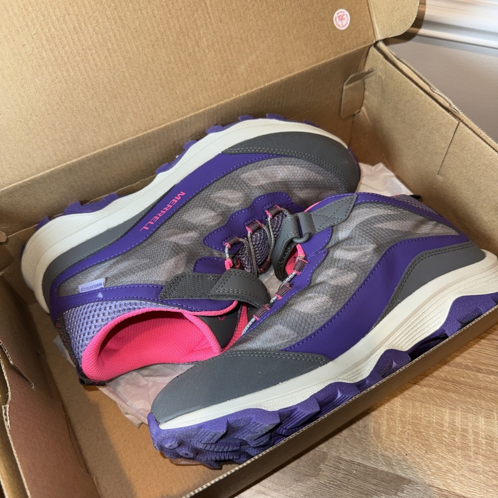 Merrell Moab Spd Girls Sz 6 Hike Pink Purple Float Pro Waterproof Trail EUC Box - Picture 15 of 15